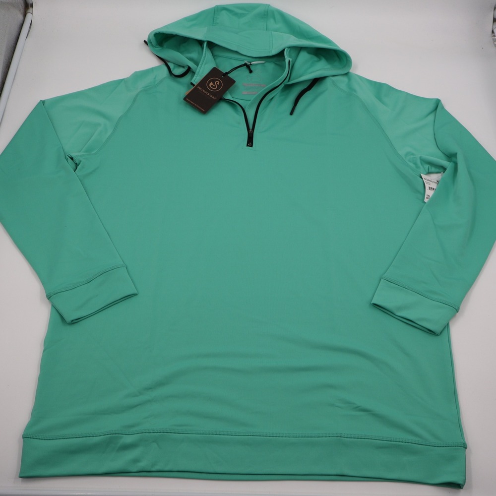 Swannies Golf Vandyke Hoodie Mens XXL Cactus Green 1/4 Zip Performance Pullover